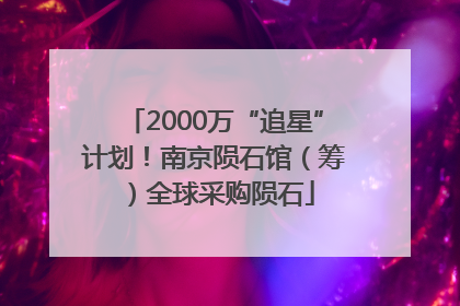 2000万“追星”计划！南京陨石馆（筹）全球采购陨石