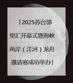 2025苏台邻里汇开幕式暨海峡两岸（洋河）龙舟邀请赛成功举办