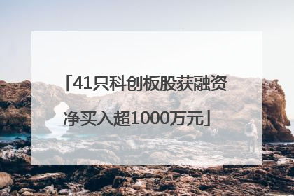 41只科创板股获融资净买入超1000万元